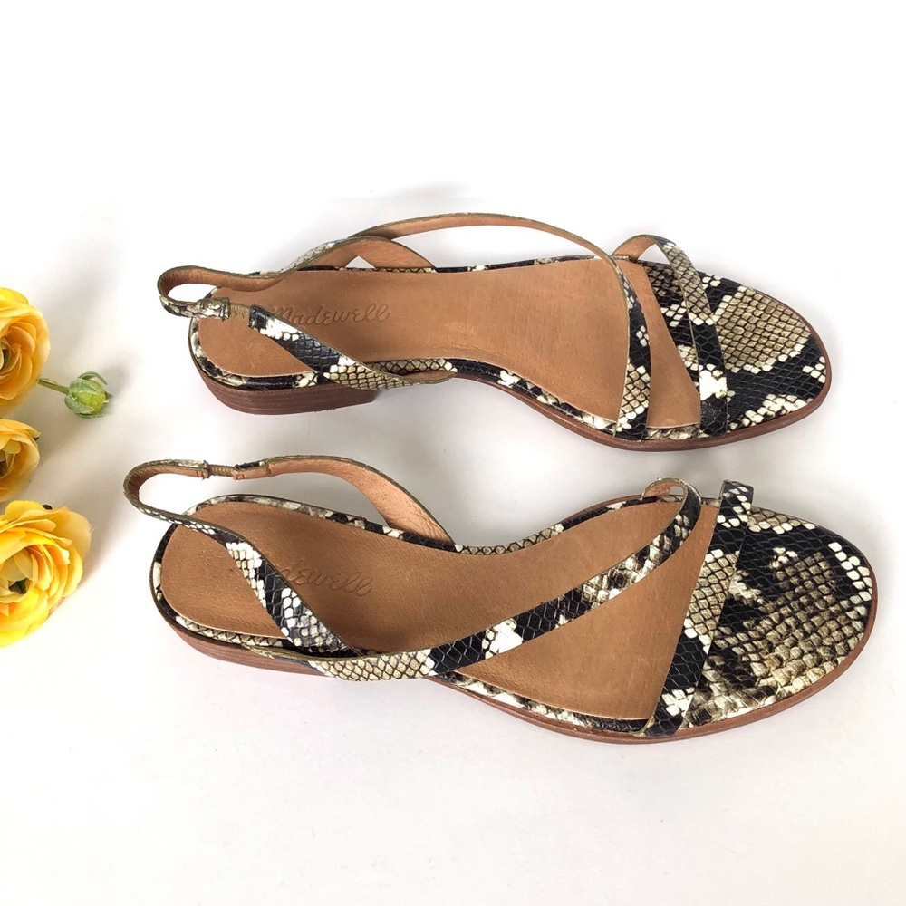 Madewell • Heidi Slingback Snake Embossed Sandals - Picture 3 of 10